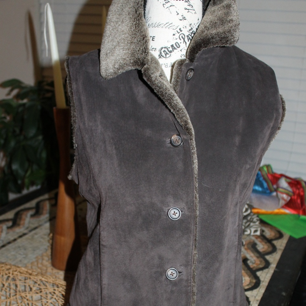 Suede Leather Brown Vest
